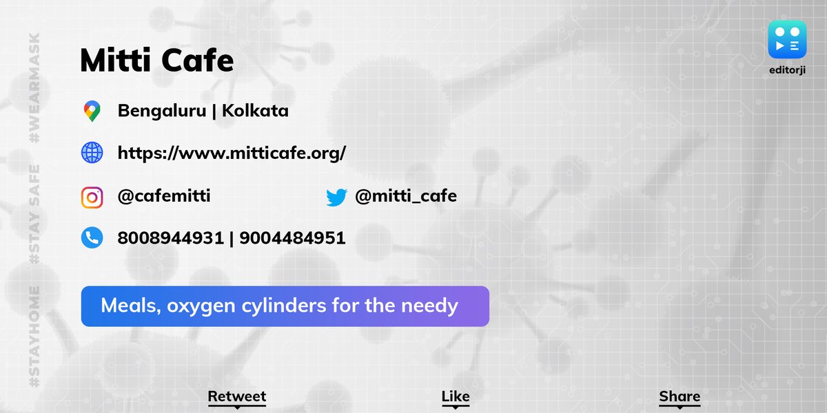 In the light of rising #COVID19 cases, we at editorji are curating a list where you can find help.

<a href="/mitti_cafe/">Mitti Cafe</a> | #COVIDIndiaHelp | #CovidIndiasos  | #CovidResources 

Details 👇