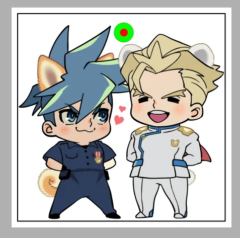 アクリルバッジ作りたかったけど隙間できるので断念…アクキーにしてみよかな🥰 ガの髪どうしても刺さっちゃうけど… 