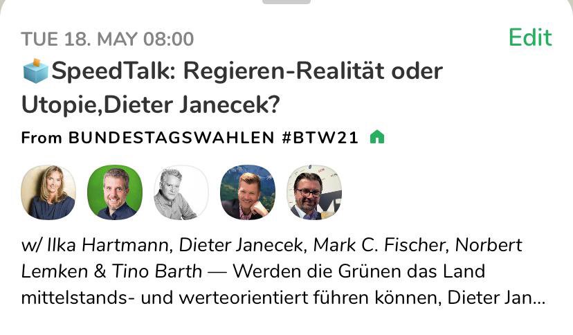 🗳#SpeedTalk am Dienstag um 8.00 Uhr mit @DJanecek @GrueneBundestag „Regieren ist so nah - Realität oder Utopie?“wir freuen uns auf einen spannenden Austausch!#btw21 @NorbertLemken @ilka_hartmann @Mark_C_Fischer @MatthiasBannas @ClaudiaOeking @mvfoerster @ChristophN @TMildebrath