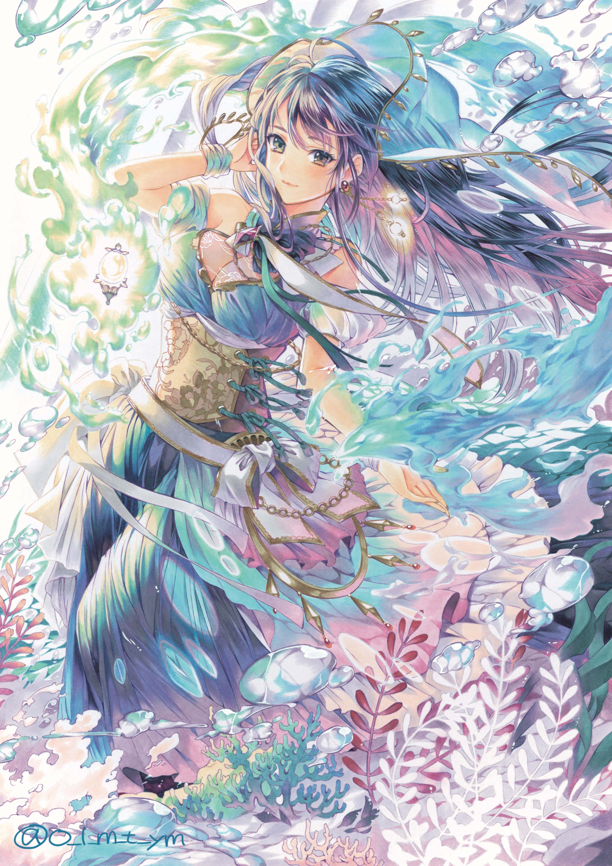 マチナガユヅル Ym 海のまほろば 去年コピックアワードに出した絵です すごい綺麗にスキャンしてもらった コピック T Co Gamzoooowm Twitter