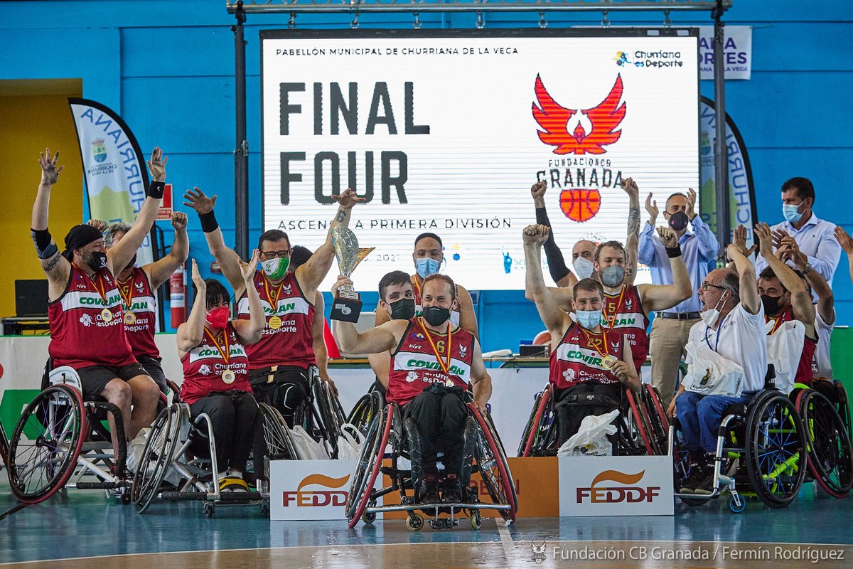 CoviranGranada's tweet photo. 🏆 ¡CAMPEONES!
👉 El @Coviran Churriana Inclusivo by Fundación CB Granada, a Primera División. 
😍 ¡Qué bonito suena!
📸: @Ferminius
👏 #SigamosAplaudiendo https://t.co/WoMrLi3S97