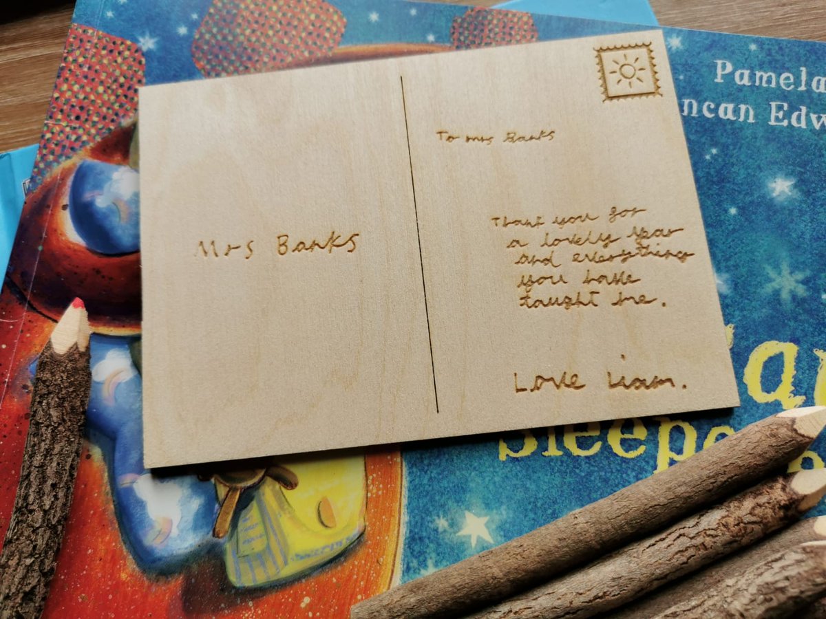 🥳NEW product alert! 🥳 

'Thank You Teacher' colour in postcard. 

£5.99 each (with free delivery) or 2 for £10. 

Postcards will be blank on the back, or I can engrave a personalised thank you message for £1.

(Pencil crayons not included) 

#thankyougift #teachergift #keepsake