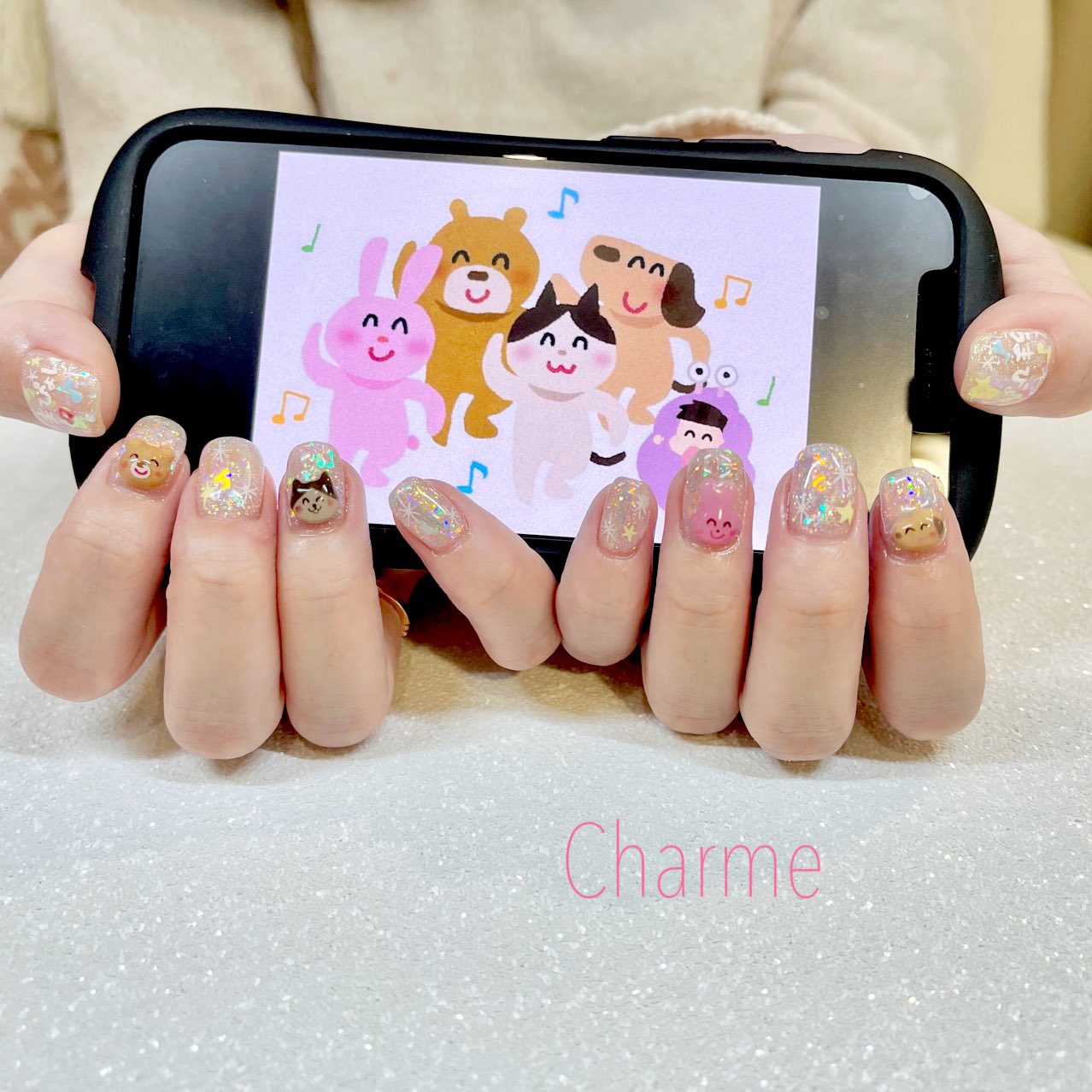 Charme Haru Pa Twitter ゆるキャラのゆるい3d Nails Nail Nailart Naildesign ネイル ネイルアート ジェルネイル Nailsaloncharme シャルム 札幌ネイルサロン 春ネイル フィルムネイル ラメネイル キャラクターネイル キャラネイル 3dネイル