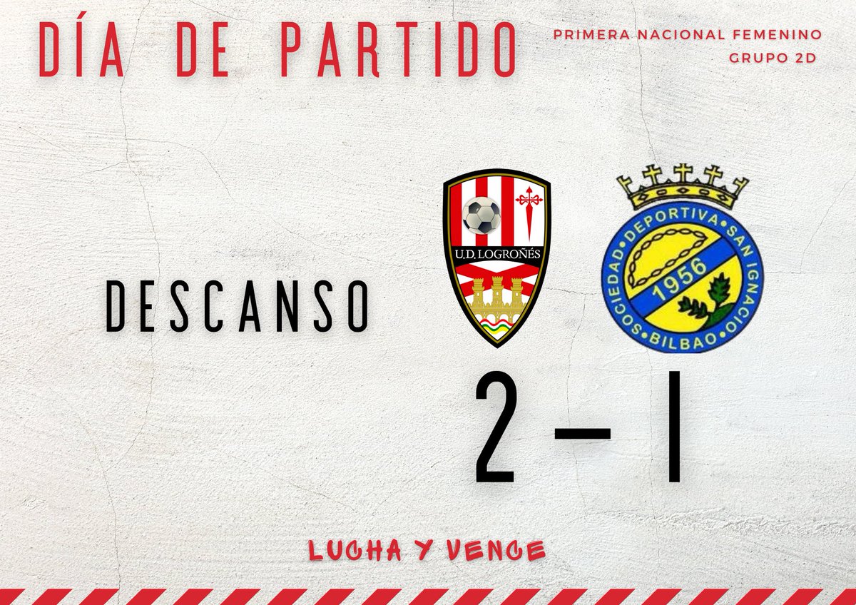 𝘿𝙀𝙎𝘾𝘼𝙉𝙎𝙊 | 2-1 |#UDLogFemSanig

Jugadoras a vestuarios. 

<a href="/UDLogrones/">UD Logroñés</a>