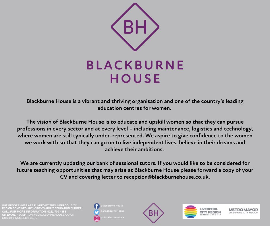 Blackburne House on Twitter "Join the Blackburne House team! We are