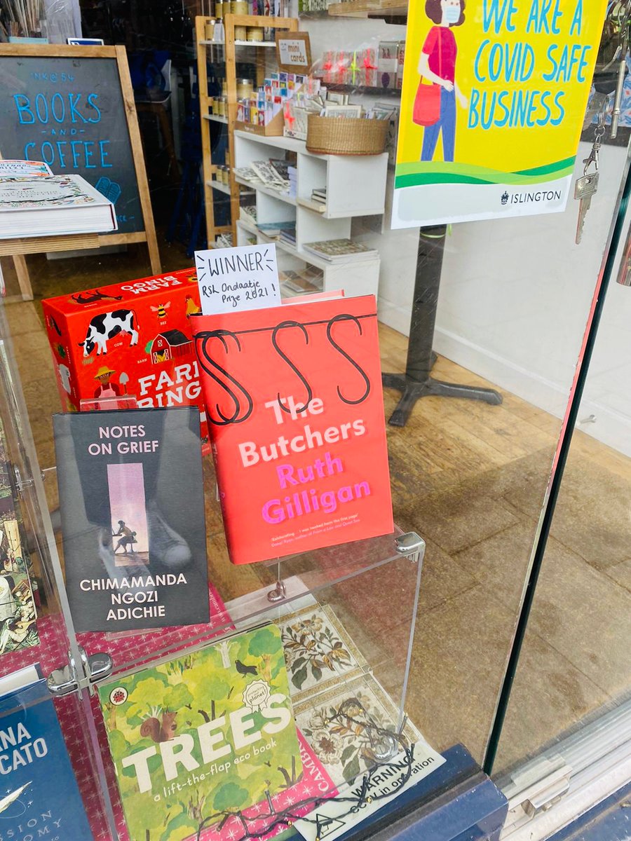 Spotted in the window of my lovely local bookshop 
@Ink84Books (with a surely strategically-placed farm bingo set in the background...!) 🐮🥳 #RSLOndaatjePrize