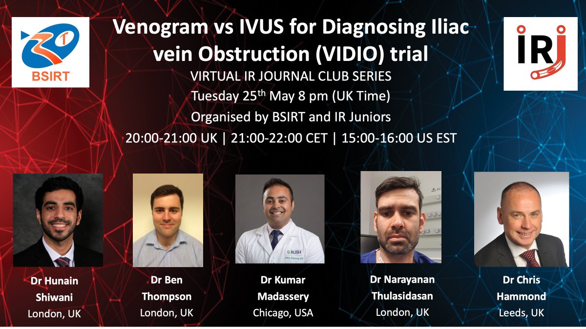 BSIR Trainees (British Society of IR Trainees) (@traineesbsir) on Twitter photo 🗣Join our fantastic panel for the next IR journal club on IVUS & the VIDIO trial!🗓Tue 25th May - ⏰8pm 🇬🇧 | 9pm 🇪🇺 | 3pm 🇺🇸
Sign up: docs.google.com/forms/d/1zusIE…
@IR_juniors <a href="/BSIR_News/">The British Society of Interventional Radiology</a> <a href="/SIRRFS/">SIR RFS</a> <a href="/ETF_IRtrainees/">CIRSE European Trainee Forum</a> <a href="/RouleauxClub/">Rouleaux Club</a> 🗣Join our fantastic panel for the next IR journal club on IVUS & the VIDIO trial!🗓Tue 25th May - ⏰8pm 🇬🇧 | 9pm 🇪🇺 | 3pm 🇺🇸
Sign up: docs.google.com/forms/d/1zusIE…
@IR_juniors <a href="/BSIR_News/">The British Society of Interventional Radiology</a> <a href="/SIRRFS/">SIR RFS</a> <a href="/ETF_IRtrainees/">CIRSE European Trainee Forum</a> <a href="/RouleauxClub/">Rouleaux Club</a>