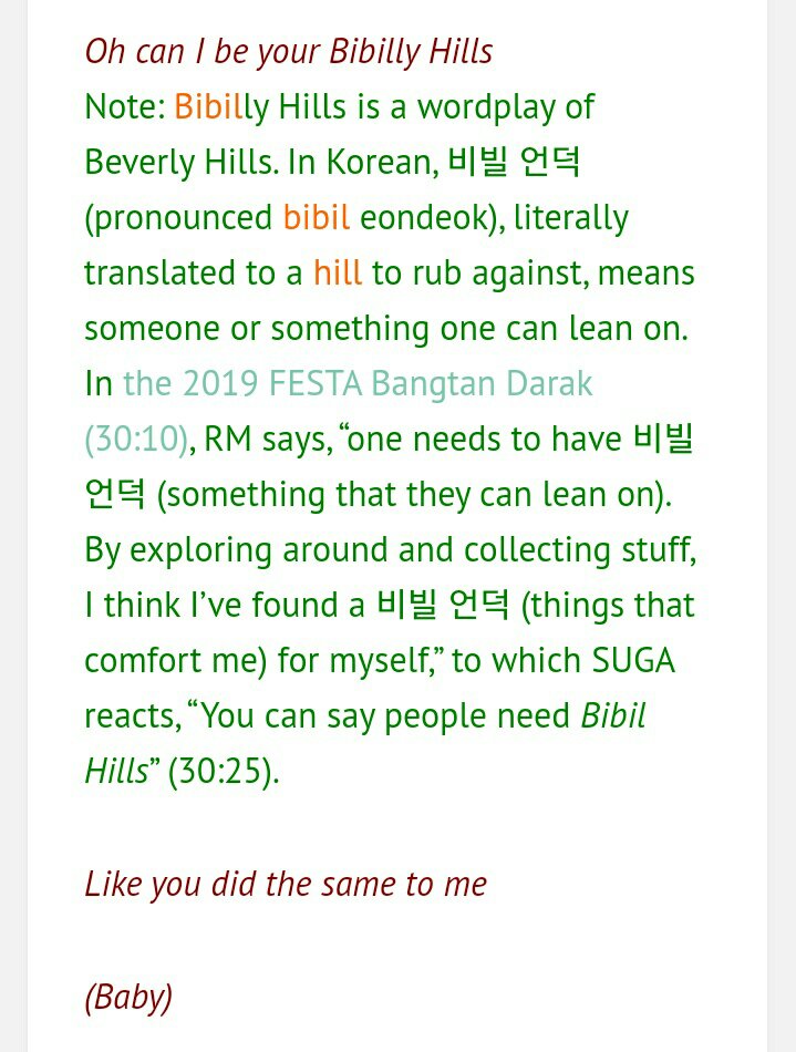 Rm Base على تويتر Note Bibilly Hills Itu Wordplay Dari Beverly Hills Nama Daerah Elit Di California Dalam Bahasa Korea Bibil Ini Artinya Bukit Yang Digunakan Sebagai Sebuah Sarana Memijat Memijat Di