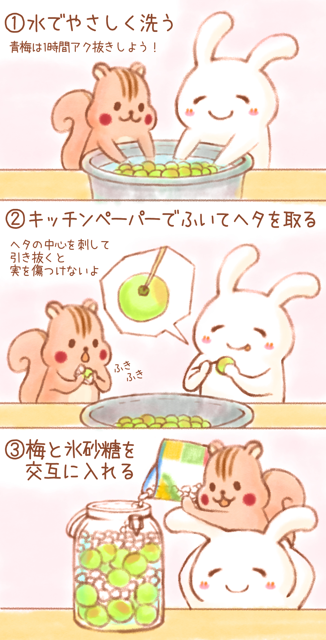 双葉みつる 昨年描いたものですが 美味しい梅シロップの作り方です これからのお家時間に是非 梅仕事 梅ジュース 梅シロップ 手作り T Co Cuabdfjy8x Twitter