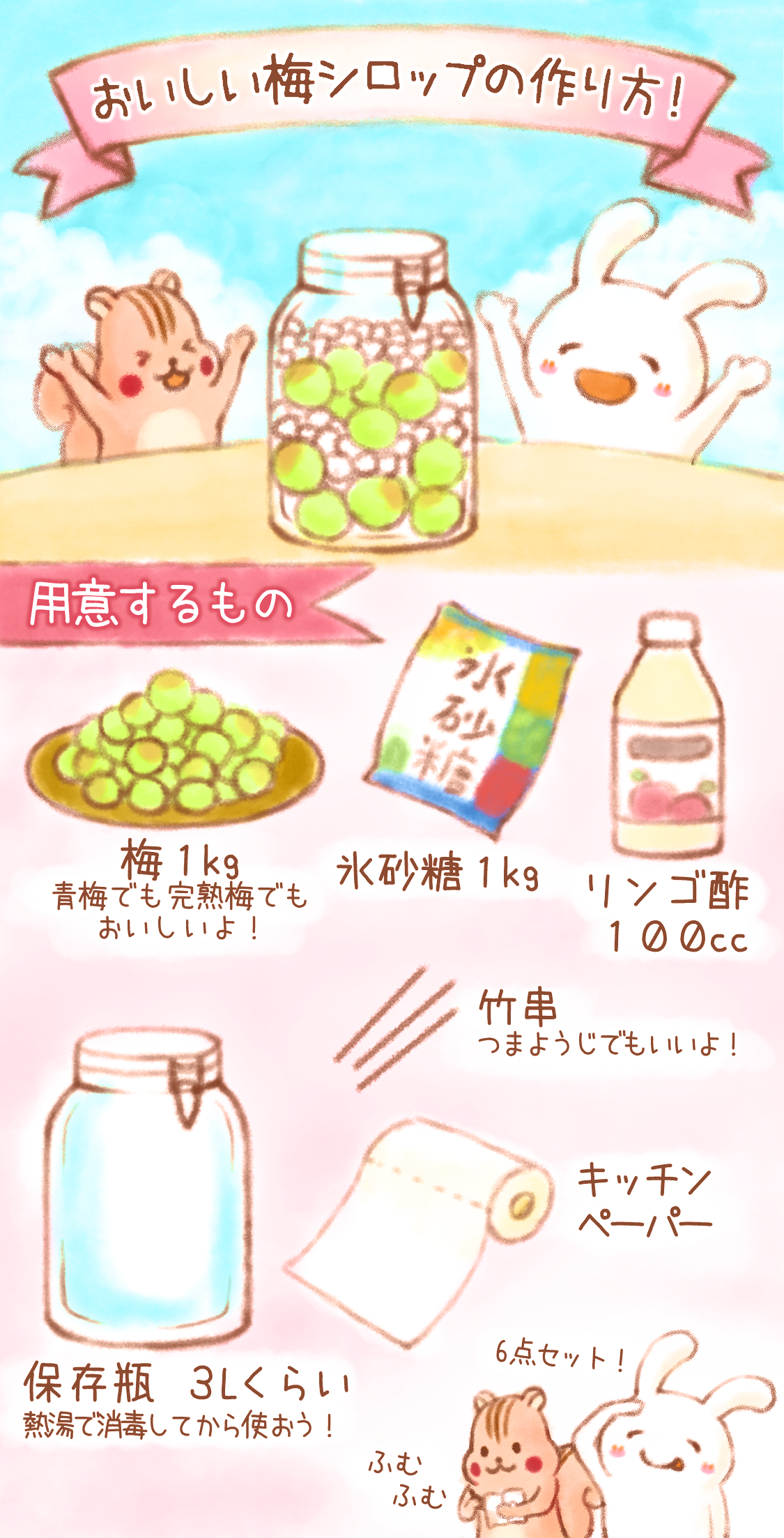 双葉みつる 在 Twitter 上 昨年描いたものですが 美味しい梅シロップの作り方です これからのお家時間に是非 梅仕事 梅ジュース 梅シロップ 手作り T Co Cuabdfjy8x Twitter