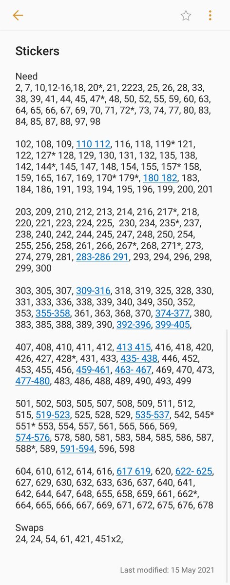 A good day of swapping yest means we now only have a few swaps left! Updated list as follows #GotGotNeed #EURO2020 #Panini