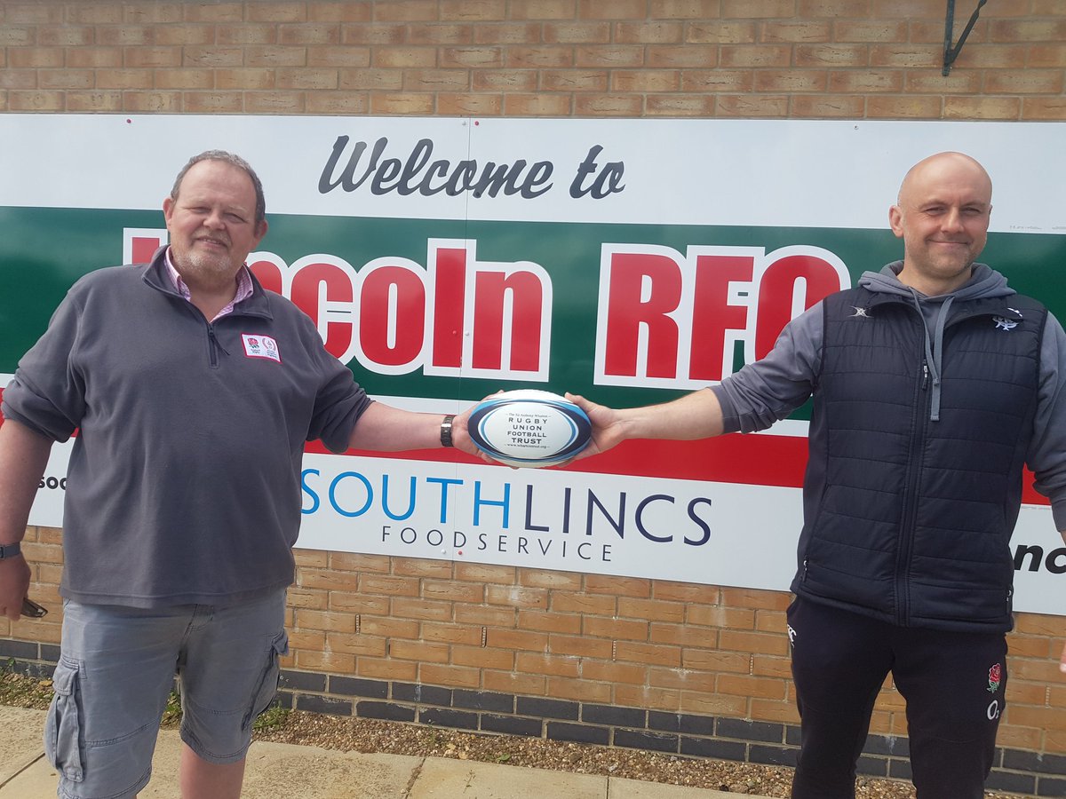 So it was the turn of <a href="/Lincoln_Rugby/">Lincoln Rugby Club</a> today as Junior Director of Rugby <a href="/bri66o/">Chris Briggs</a> gets a pass from trustee <a href="/AndrewOsmond3/">Andrew Osmond</a> <a href="/nldrfu/">NLD RFU</a> <a href="/LincsRugby/">Lincolnshire Rugby</a> <a href="/nottsrfu/">Nottinghamshire RFU</a> <a href="/derbyshirerfu/">Derbyshire Rfu</a> <a href="/RFUMidsGameDev/">RFUMidsGameDev</a> <a href="/RFUMidsClubSup/">RFU Midlands Club Support</a>
