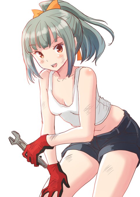 夕張さん描きました
いつも装備いじってる印象ですね 