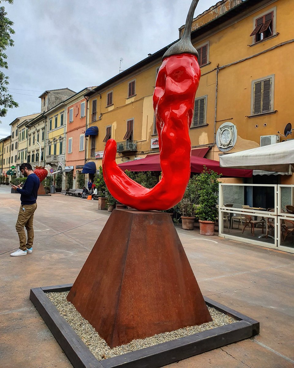 TuscanyAtHeart's tweet photo. "L'Orto dei sogni' - Garden of dreams
temporary #exhibition in the historic centre of Pontedera, the birthplace of the #Vespa scooter -Piaggio factory &amp; #museum #giuseppecarta #art #contemporaryartist #Tours #travel #Italia #tourism #sculpture #nature #fruits https://t.co/OdBtqEoYqh