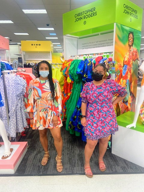 Visit #theHill to shop our newest designer dress collab! Check out DBOs Lexis and Sam showing off the fun colors and prints! You ladies killed it👏 #ChristopherJohnRogersxTarget #RIXOxTarget #ALEXISxTarget <a href="/JenniG_1989/">𝓙𝓮𝓷</a> <a href="/TheRealKO3/">Kiel Ethridge</a> <a href="/settoselltarget/">Heather Fountain</a>