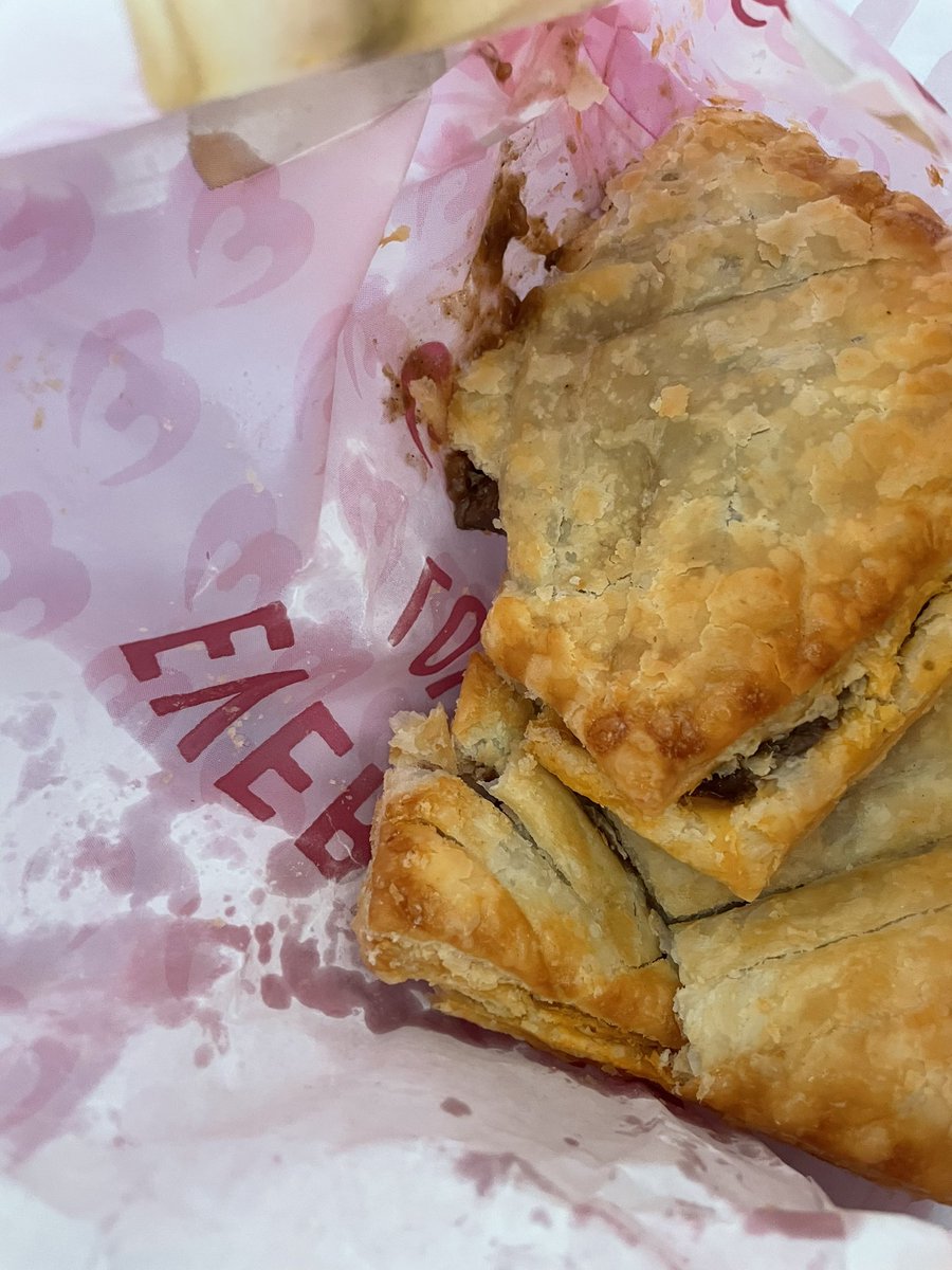 Anisha_Patel15's tweet photo. @Wenzelsthebaker third time unlucky! Ordered cheese &amp; onion pasty’s but got this! Can’t believe it’s happened again. My husband &amp; I are vegetarians and we ate MEAT! Staff aren’t trained appropriately. I want compensation #disgusting #vegetarian #incompetent #shameful https://t.co/3Po2EJGD6l