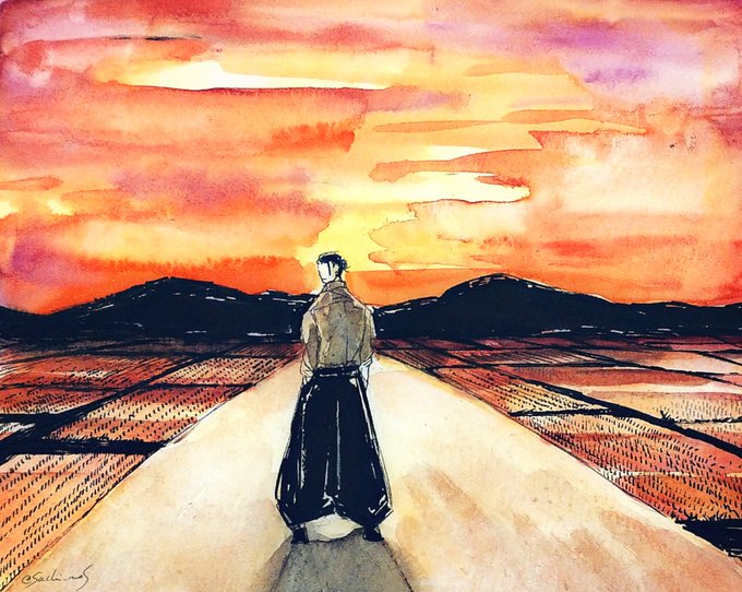 「1boy orange sky」 illustration images(Popular)