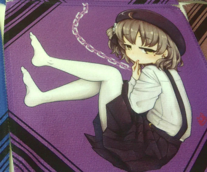 鳩羽つぐ:ハンカチタオル | 電ちょこBOOTH  #booth_pm 紫と青が1枚ずつつぐちゃんで汗とか汁とかを拭きたい人にオススメです 