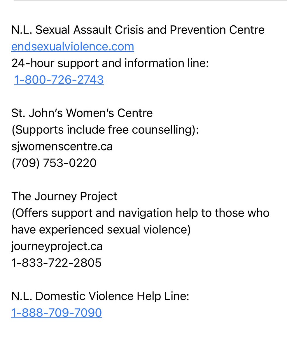 tara_bradbury's tweet photo. I understand news coverage like that of the Snelgrove trial can be distressing for some, especially when live updates pop into your news feed. Here’s a list of local sexual assault survivor resources for anyone needing them.... 1/2 https://t.co/EBP2kFkNpF