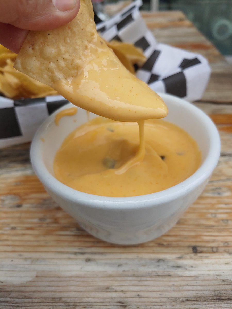 So much queso, so little time.. #housemade #localfavorite #cheeseyeverything #theperfectdip #PonderosaBrewingABQ
