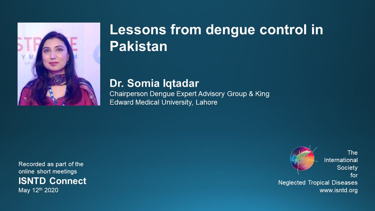 From @ISNTD_Press Resources, revisit this presentation by @DocSomia @KEMUOL: “Lessons from #dengue control in #Pakistan”👉 youtu.be/Ar1dWwdVcko #ISNTDConnect