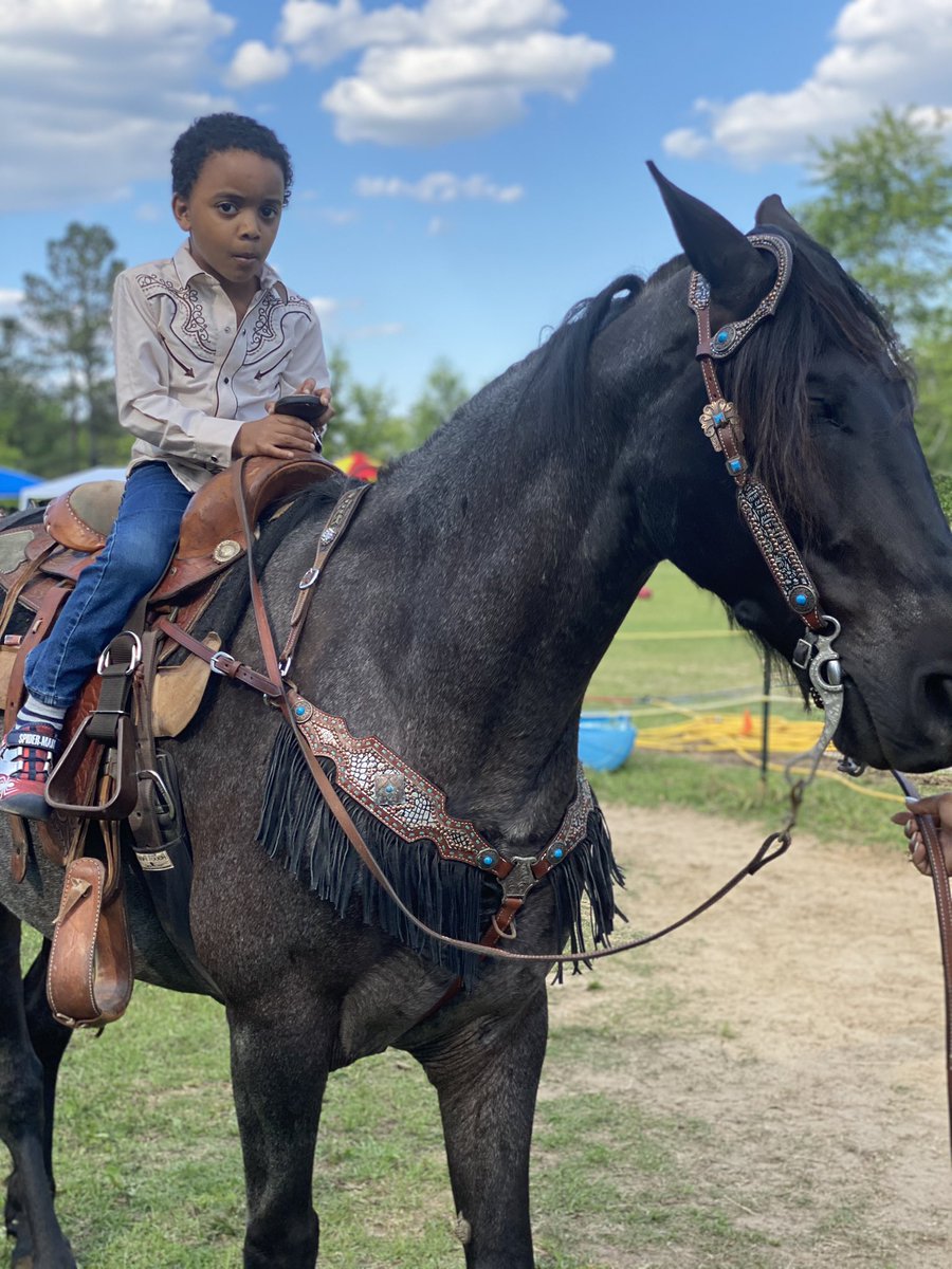 My grandson, Julian on Blue @bluemooncorral #grandson #gagaandjulianchronicles #blackboyjoy