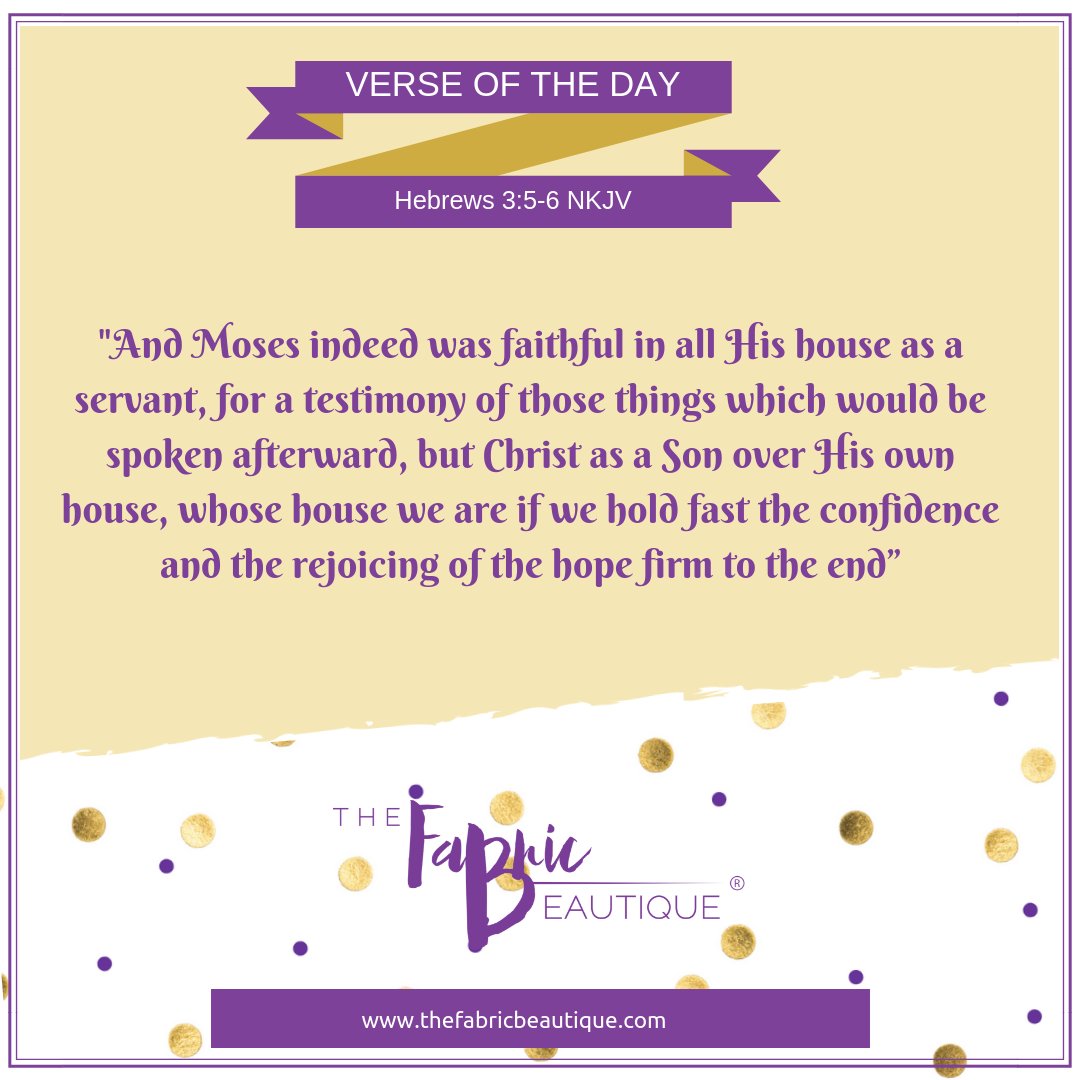 FabricBeautique's tweet photo. Hold fast to your confidence, trust and faith in our Lord and Savior!
.
#bibleverse #verseoftheday #godsword #ministryinthehome #studygodsword #bible #thefabricbeautique #wisdom #guidance #godswill #godsplan #godsprovidence #ministry #sundayword #blessed #trustinjesus https://t.co/bVS5Sj2uFo