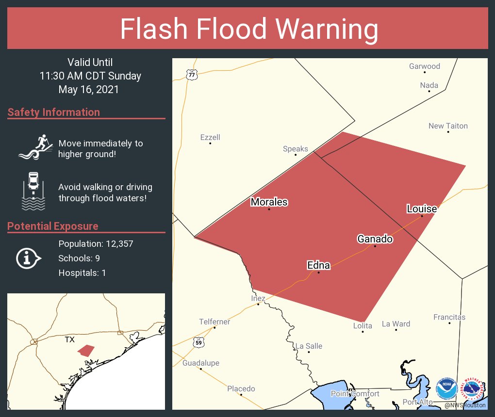 NWSFlashFlood on Twitter "Flash Flood Warning including Edna TX