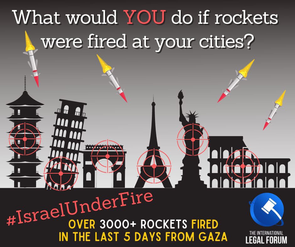 As #IsraelUnderFire, 𝟯,𝟬𝟬𝟬+ 𝗿𝗼𝗰𝗸𝗲𝘁𝘀 have rained down on us. 10 dead. Hundreds injured. Countless families in bomb shelters.

As #UNSC meets now, what would 𝗬𝗢𝗨 do, if this was YOUR country?

#Israel, has both the 𝗱𝘂𝘁𝘆 and #RightToSelfDefense!