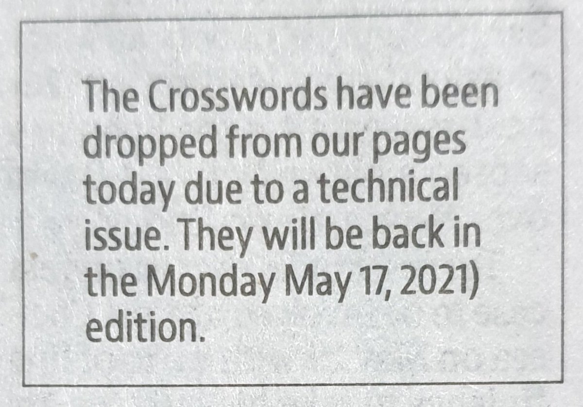 DexterGreycells's tweet photo. @htTweets This is the second Sunday in a row that you have had this particular "technical issue". It also tends to repeat every couple of months or so. https://t.co/bZA7vEX1FF