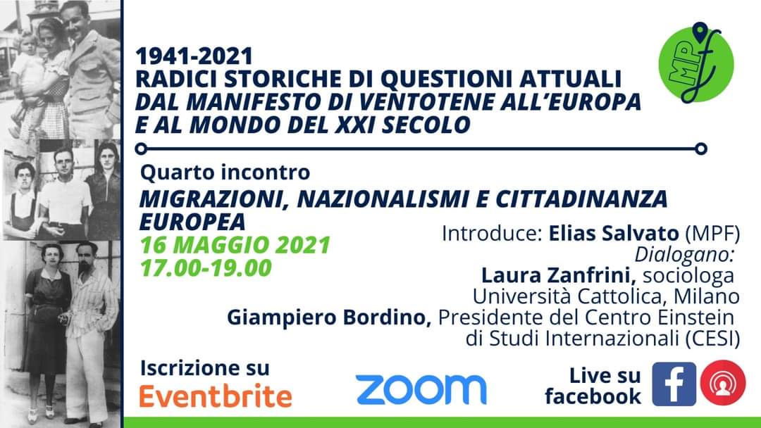 🎙 Alle 17 ci vediamo per discutere di migrazioni e cittadinanza nel nostro ciclo sull'80° di #Ventotene!

➡ Saranno con noi: Laura Zanfrini (Università Cattolica) e Giampiero Bordino (Presidente CESI)

📣 Per partecipare al dibattito occorre iscriversi: eventbrite.it/e/migrazioni-n…