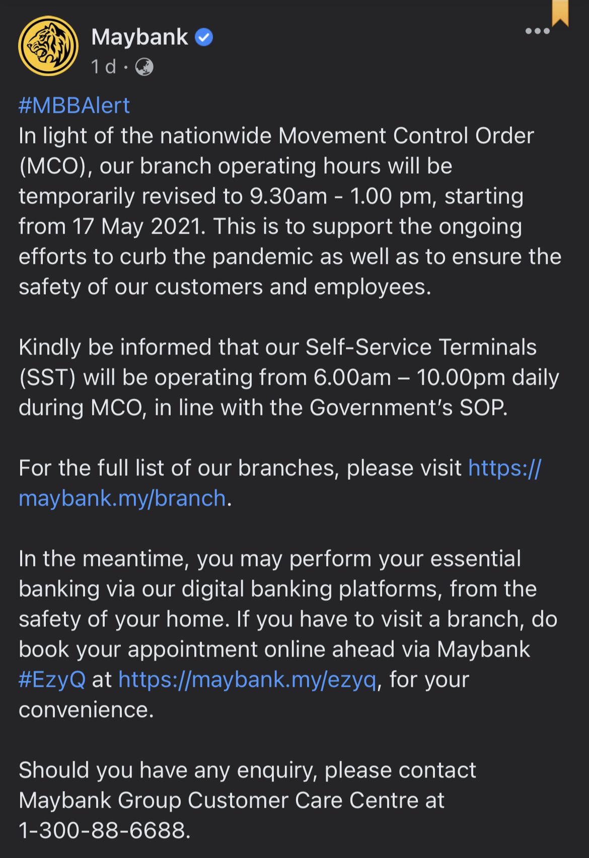 Maybank ezyq appointment