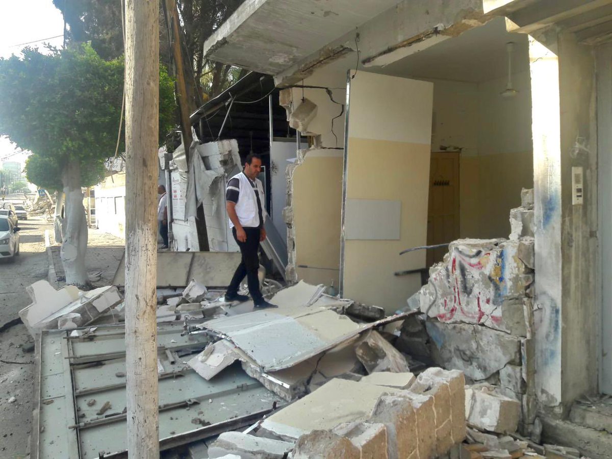 MSF_uk's tweet image. As Israel continues its aerial and artillery bombardment of Gaza many of our staff and patients have been forced to flee their homes for safety. The damage to our clinic shows no place in Gaza is safe.