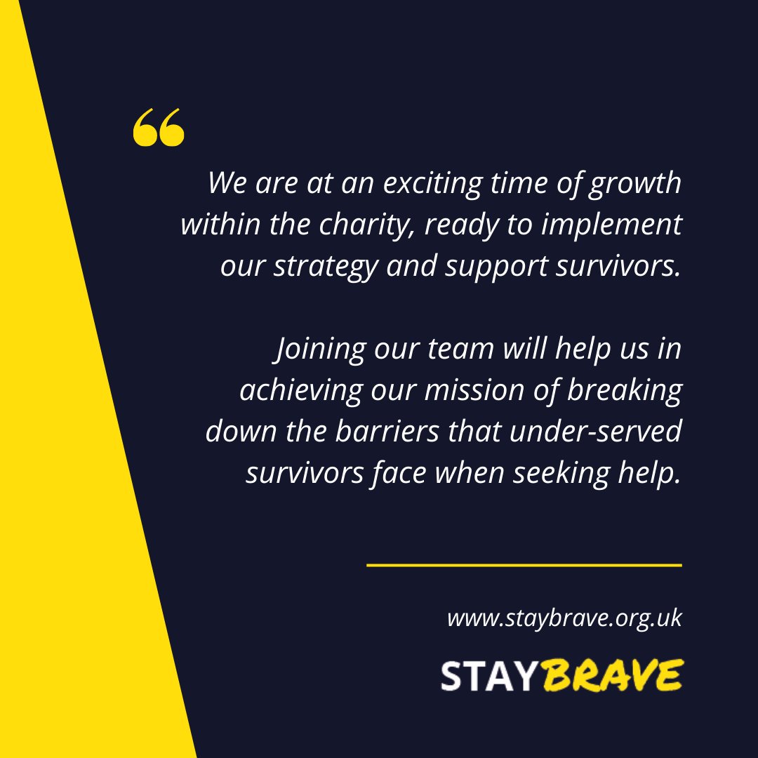 We're looking for volunteers! Can you help us raise the voices of under-served survivors of abuse? We're hiring in our fundraising and senior management teams. Find out more at staybrave.org.uk/joinus