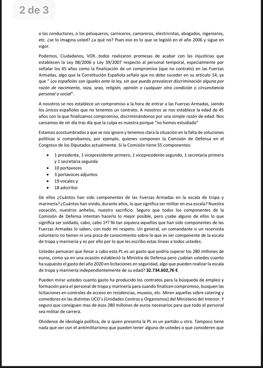 tamayadas_1977's tweet image. Carta del presidente @GorkaSadaba @RedUmt a todos los diputados sobre la modificación de la Ley de Carrera Militar 18mayo @PPCongreso @PSOE @gpscongreso @PodemosCongreso @CiudadanosCs @VOX_Congreso @ldpsincomplejos @FJL_dice @libertaddigital @elmundoes @carlos__alsina @anarosaq