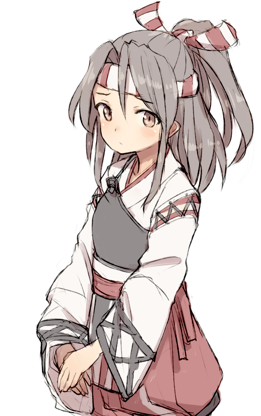 zuihou (kancolle) 1girl solo muneate headband white background simple background japanese clothes  illustration images