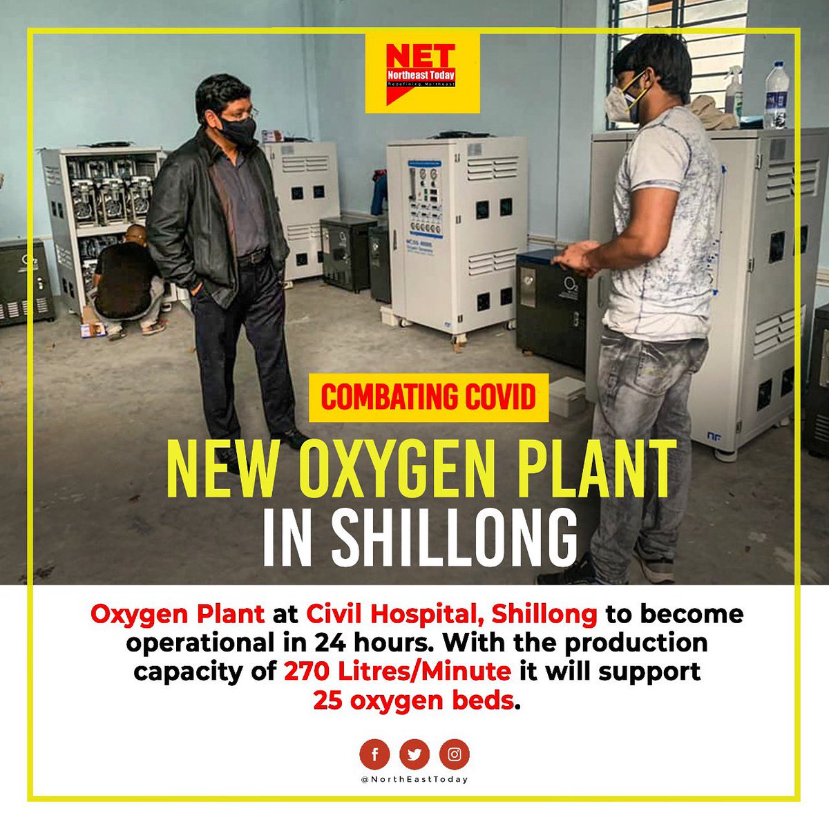 NortheastToday's tweet photo. As the second wave of Covid-19 is hitting the country hard, Shillong Civil Hospital gets a new oxygen plant. This shall provide much needed relief to the citizens of Shillong & Meghalaya.
@SangmaConrad @DiprMeghalaya #COVID19 #oxygenplant #oxygen #NETHealth #meghalaya https://t.co/IRFdz4iWy1