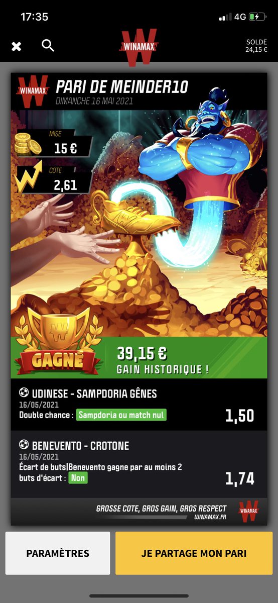 BMPronos3's tweet image. on encaisse 💪 je reprends les pronos j’ai une côte a 3 pour la Liga à 18h30 #Teamparieur #parionsport #pronos