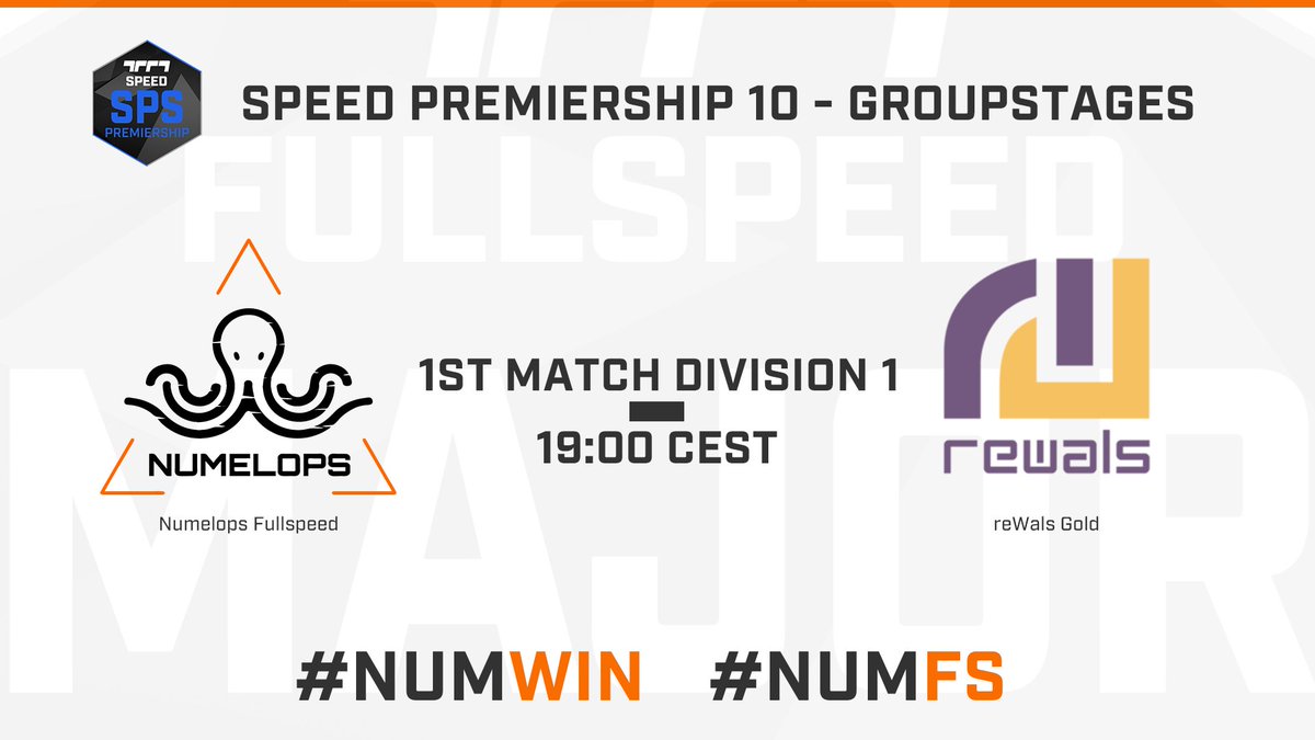 Numelops's tweet photo. 🏎️[@FSMajorSeries SPS 10  - Match 1]

A Fullspeed Sunday begins with our first SPS 10 Division 1 game! 🤩

Numelops🆚@team_reWals Gold
🕖19:00 CEST

Good luck to our players and our opponents! 👊#NUNWIN #NUMFS https://t.co/7wdSRkEVSt