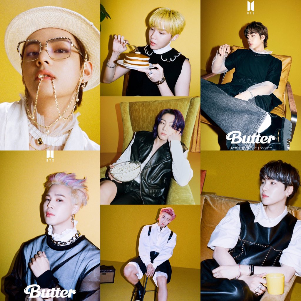 Bangtan feminen giyinmiş resmen bu çocukların kalıplara uymamasına bitiyorum #ButterTeaser5