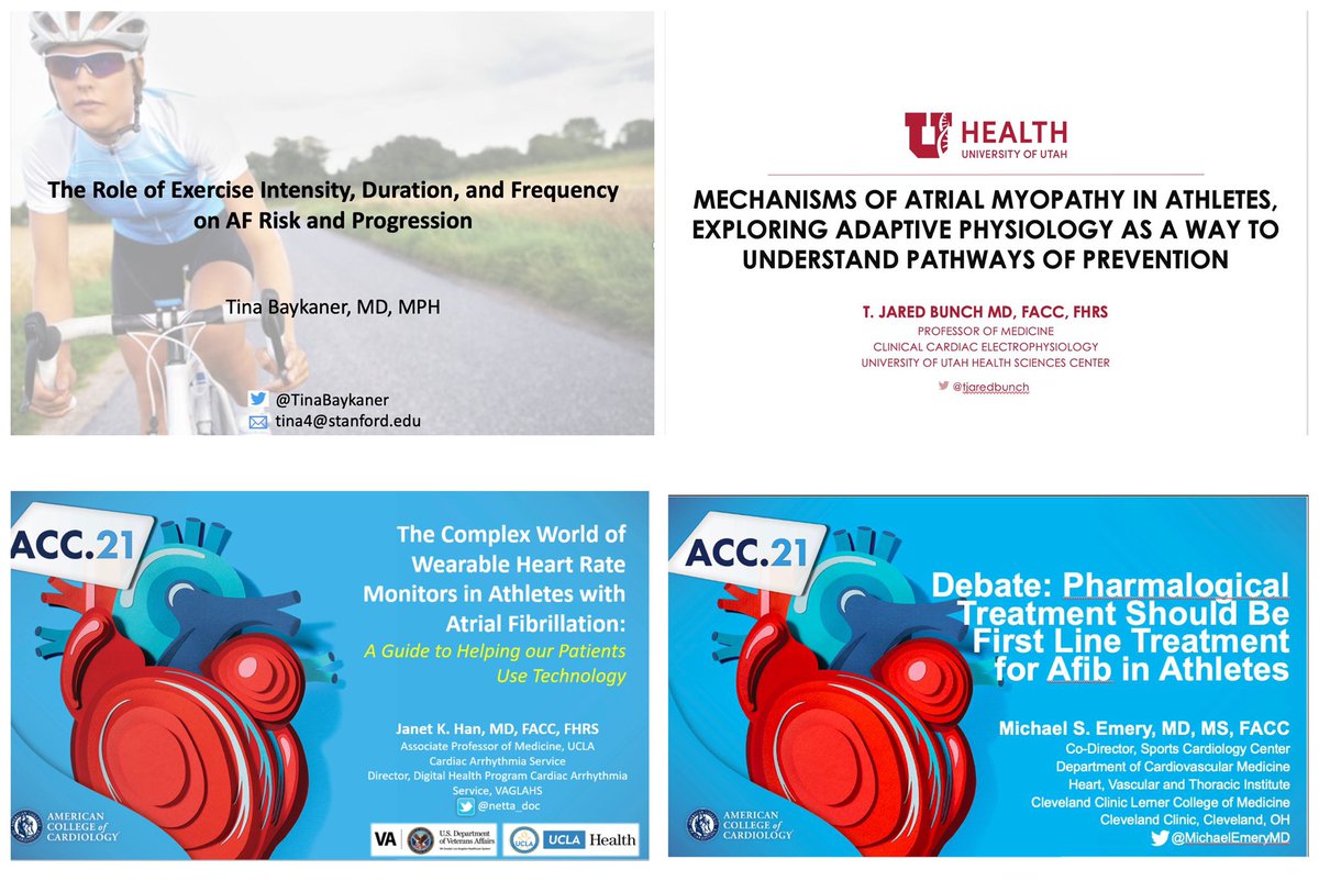 netta_doc's tweet photo. Mark your calendars for 5/24/21!

Management of #AFib in #athletes: 

* Exercise intensity/duration &amp; AF risk-@TinaBaykaner
* #AtrialMyopathy mechanisms -@TJaredBunch
* Choice of 1st line Rx-@MichaelEmeryMD
* Choosing the right #wearables -@netta_doc

#EPeeps #SportsCardio #ACC21 https://t.co/KQHWLlfOxX