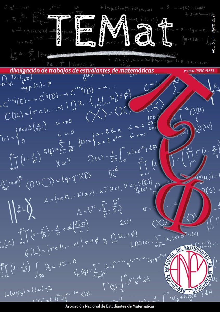 ANEM_mat's tweet photo. 📚Acaba de salir el quinto volumen de TEMat, la revista de divulgación de Trabajos de Estudiantes de Matemáticas de la ANEM

📝Hay artículos para todos los gustos de áreas muy variadas de las matemáticas

🔗Consulta aquí esta y las anteriores ediciones: https://t.co/JXhPAqEWRr https://t.co/hfTPeff6JJ