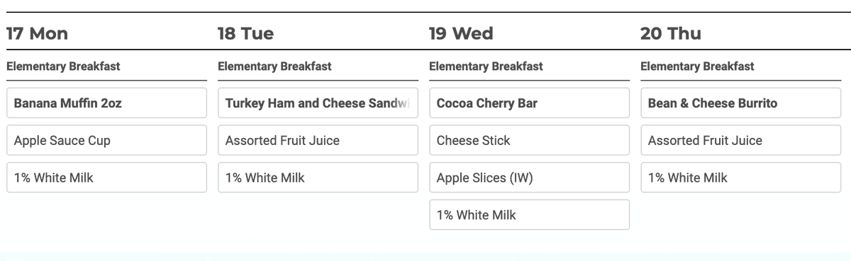CIMSIB's tweet photo. Breakfast + lunch menus for this week! https://t.co/8XeUxlxfAx