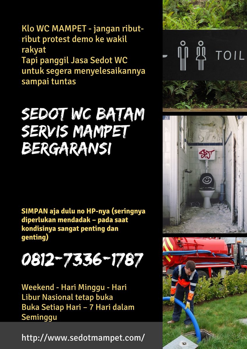 MotivatorImut's tweet photo. +62 812-7336-1787 Sedot WC Batam Pilihan Cerdas Nomor 1

https://t.co/Od5glscDvf

#Tembesi #BatuAji #Marina #Batamindo #MukaKuning #Penuin #Windsor #Nagoya #Sagulung #Batam #Barelang #Bengkong #Baloi #Punggur #Nongsa #Tiban #Sekupang #BatamCenter #SavePalestine #FreePalaestine https://t.co/wfkpaFUxXd