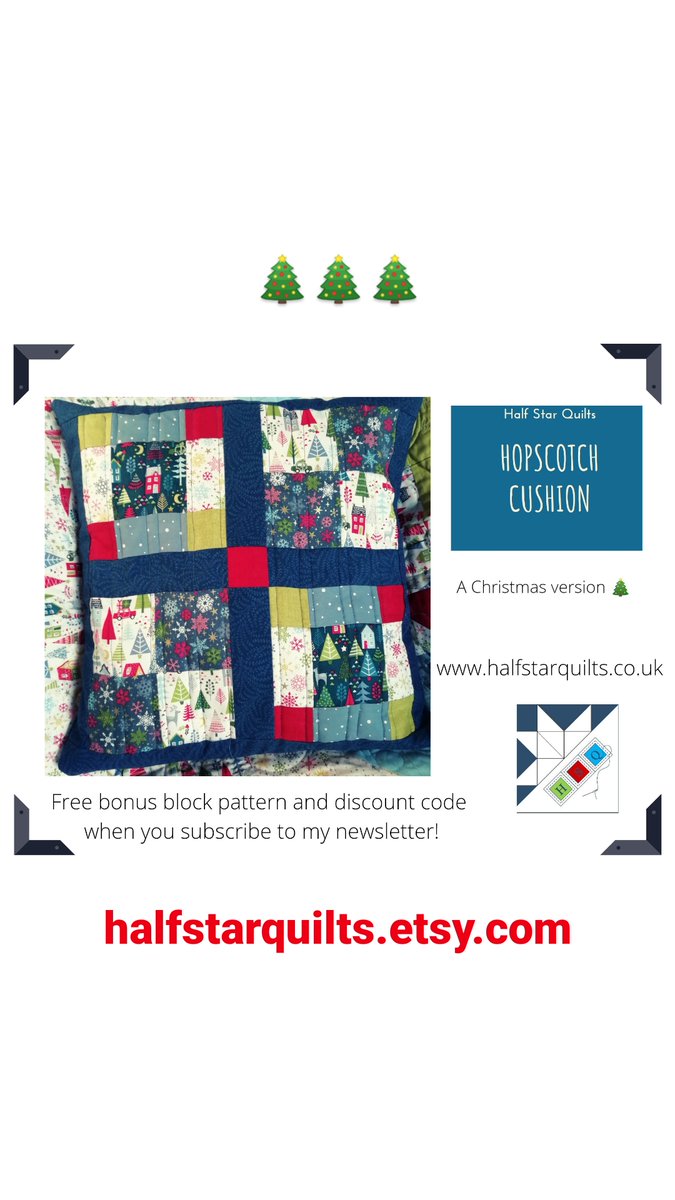 Hopscotch Cushion Pattern made with leftover scraps from a quilt project
etsy.com/uk/listing/838…