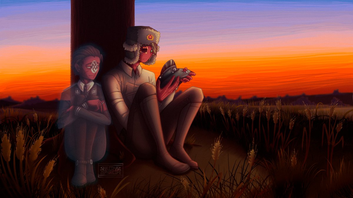 zepfirus's tweet photo. I don't like the idea of Reich's death... so I made two versions of that art
But it is still quite sad, thou...
#СССР #Третий_Рейх #ТР #USSR #Soviet_Union #Third_Reich #countryhumansUSSR #CountryHumans #countryhumansThirdReich https://t.co/p3njpyslBf