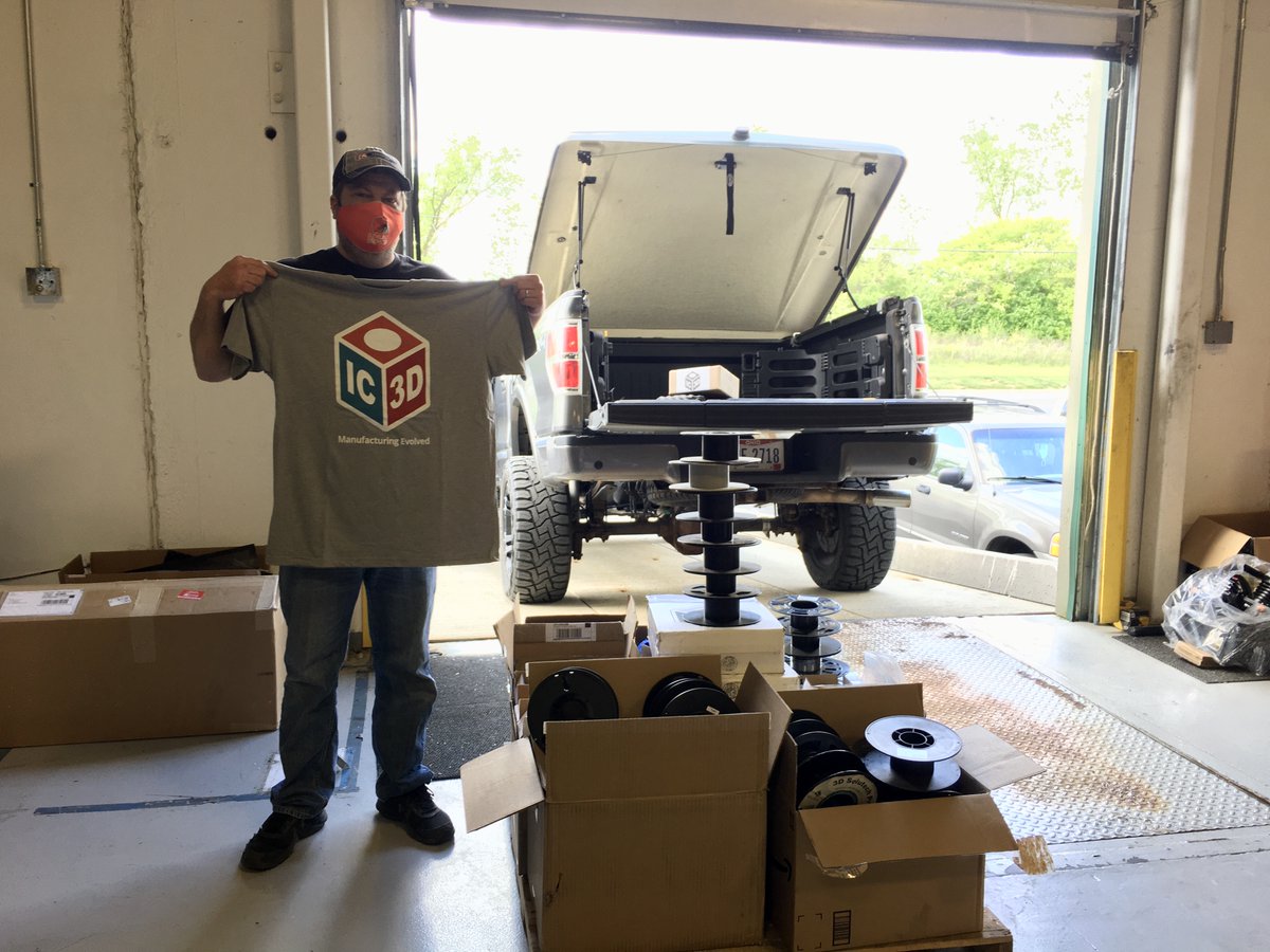 IC3D_Printers's tweet photo. Ever wonder how many filament reels can fit in a pickup truck? 51 or ~6 months worth of #3DPrinting. This latest batch brings us only 16 Inland @microcenter & #IC3D reels away from unlocking the 2nd tier of discounts on #Recyced #PETG!
#IC3DPrinters #DemocratizingManufacturing https://t.co/vkIIO33NBs
