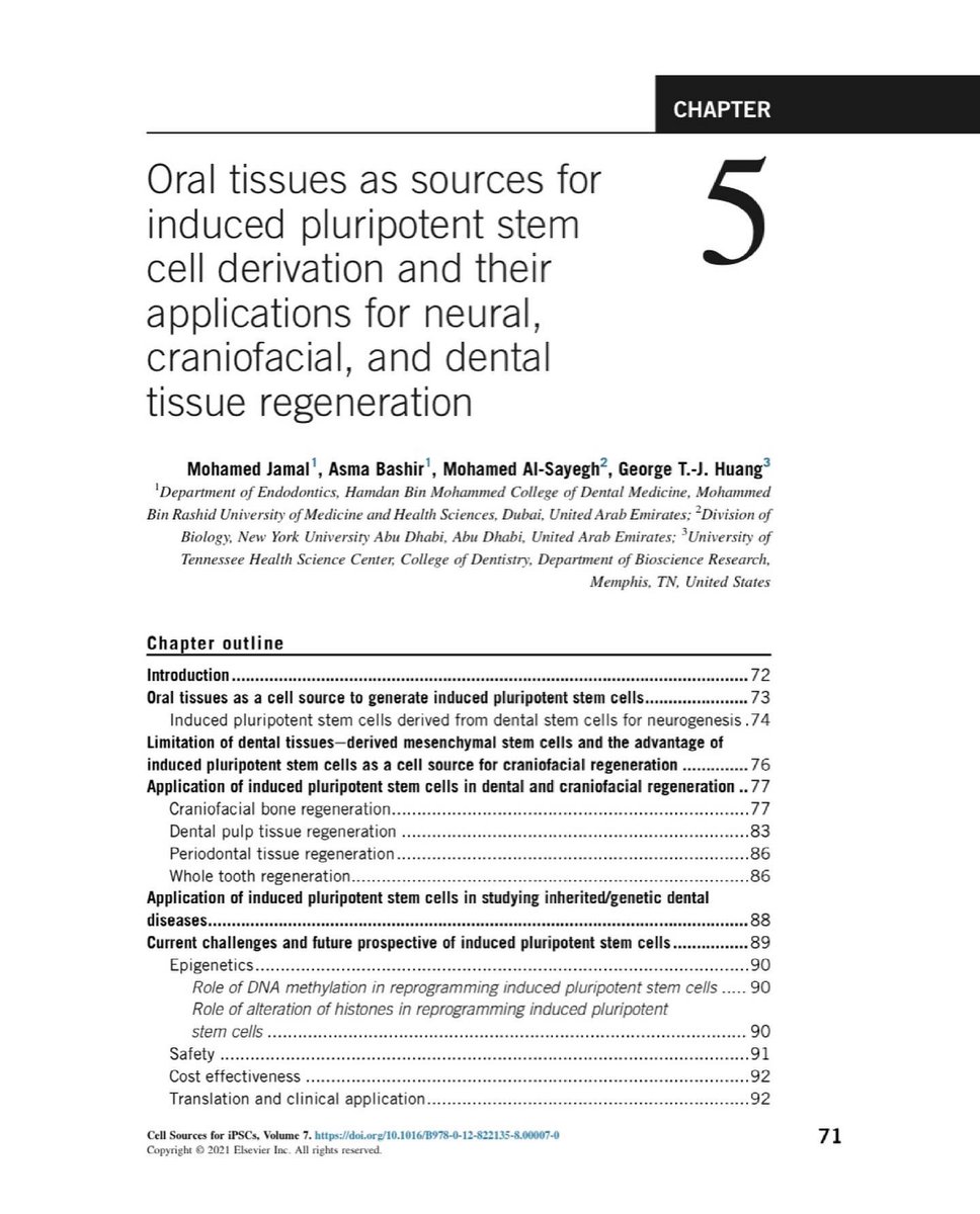 Dr. Mohamed Jamal (@mjamal12) on Twitter photo Thank God, our collaborative work with colleagues <a href="/gtjhuang/">George Huang</a> <a href="/dr_mo_alsayegh/">Mohamed Al Sayegh (بوخالد وحصه)</a> from <a href="/MBRUniversity/">MBRU</a> and <a href="/NYUAbuDhabi/">NYU Abu Dhabi</a> resulted in a book chapter on oral tissues as sources for iPSC Thank God, our collaborative work with colleagues <a href="/gtjhuang/">George Huang</a> <a href="/dr_mo_alsayegh/">Mohamed Al Sayegh (بوخالد وحصه)</a> from <a href="/MBRUniversity/">MBRU</a> and <a href="/NYUAbuDhabi/">NYU Abu Dhabi</a> resulted in a book chapter on oral tissues as sources for iPSC