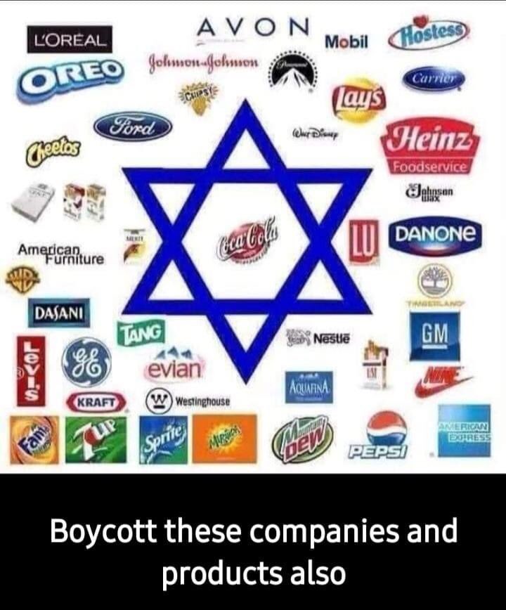 Poetry on X: NEVER STOP BOYCOTTING ISRAELI BRANDS/PRODUCTS/GOODS And all multi  brands showing support for Israel. HERE WE GO  / X