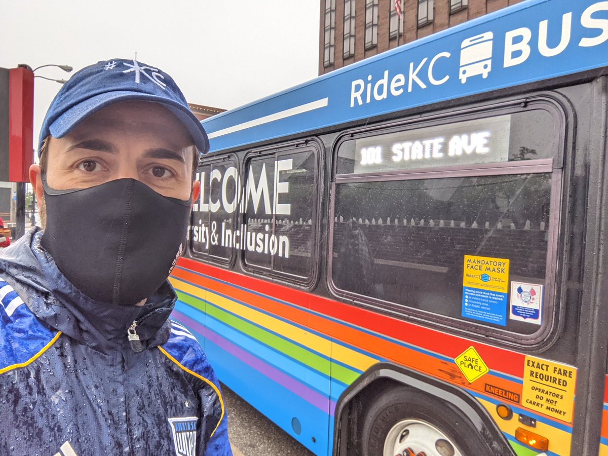 staubio's tweet image. A rare opportunity to get to the @SportingKC match on transit and you better believe I'm taking it. Thanks for the ride, @RideKCTransit and @RideKCBike. The bike fenders are appreciated today!